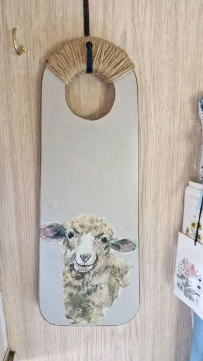 Wooden Decoupage Sheep Wall Hanging