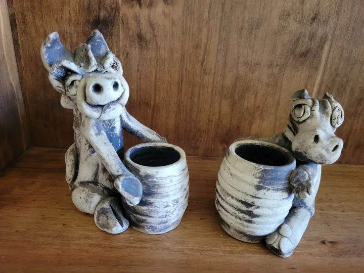 2 X Pottery Ornaments