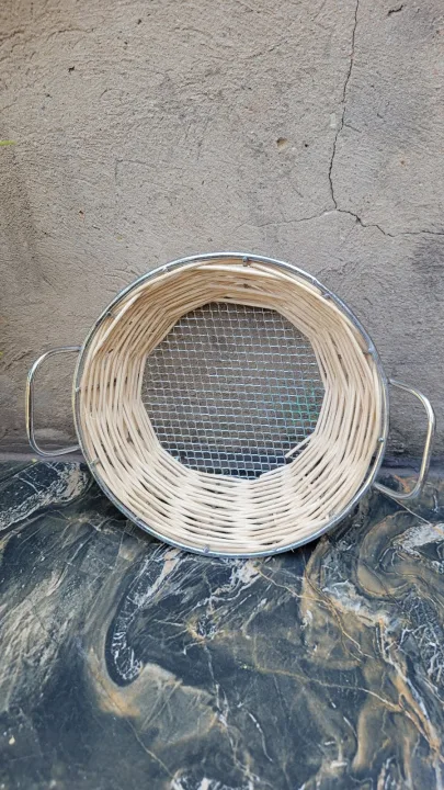 Wicker & Metal Basket with Handles