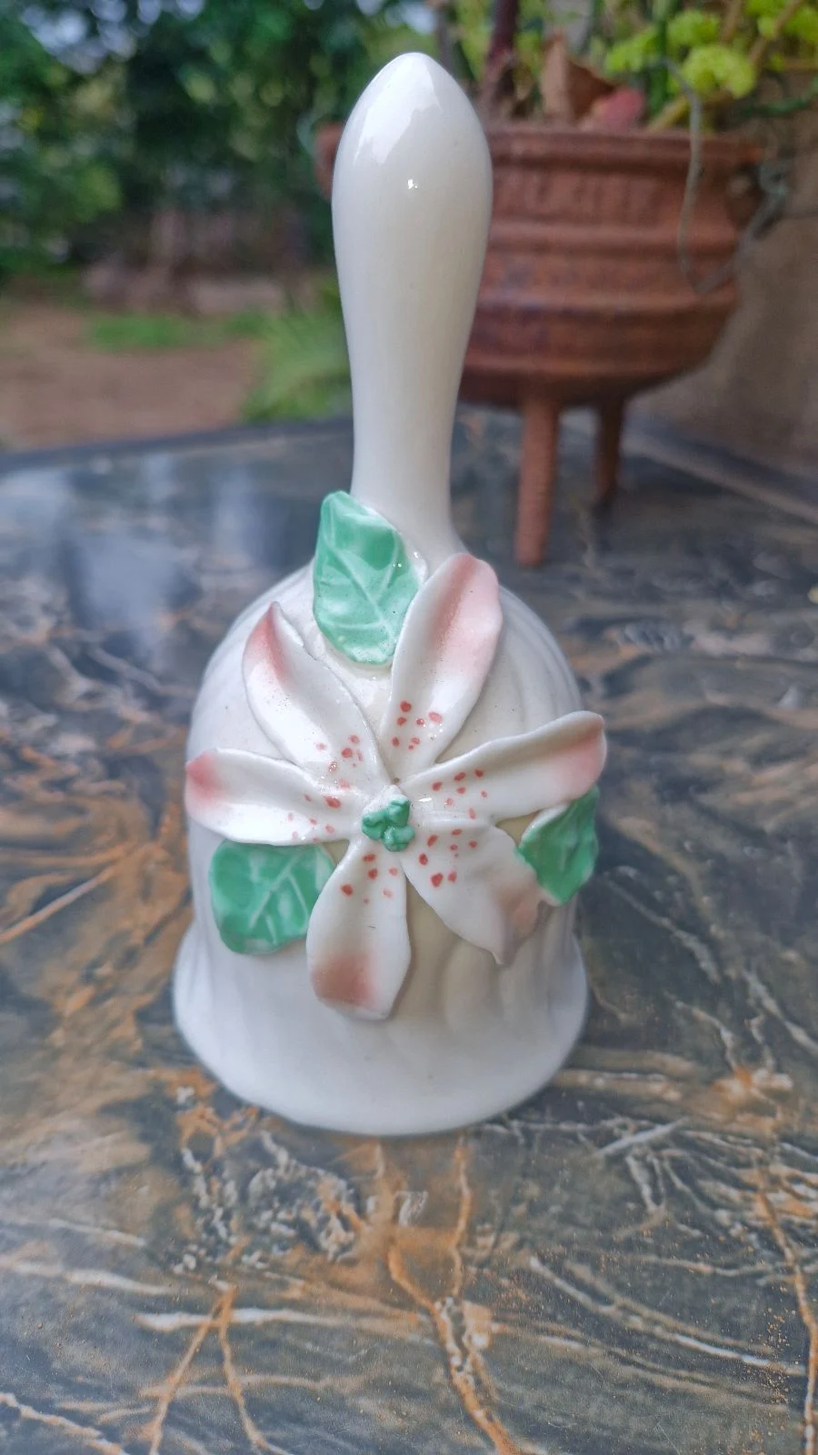 Vintage Bell With Pink Flower