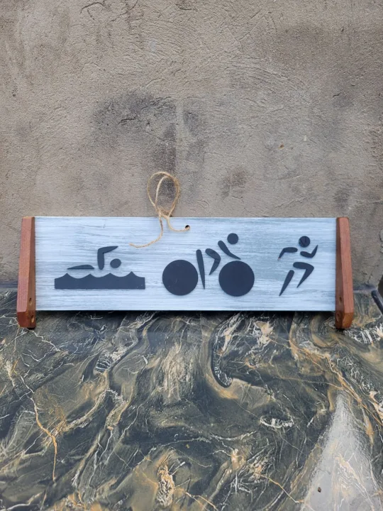 Wooden Triathlon Wall Hanging