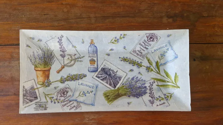 Decoupage Lavender Serving Platter