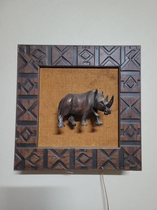 Rhino Wood Wall Hanging