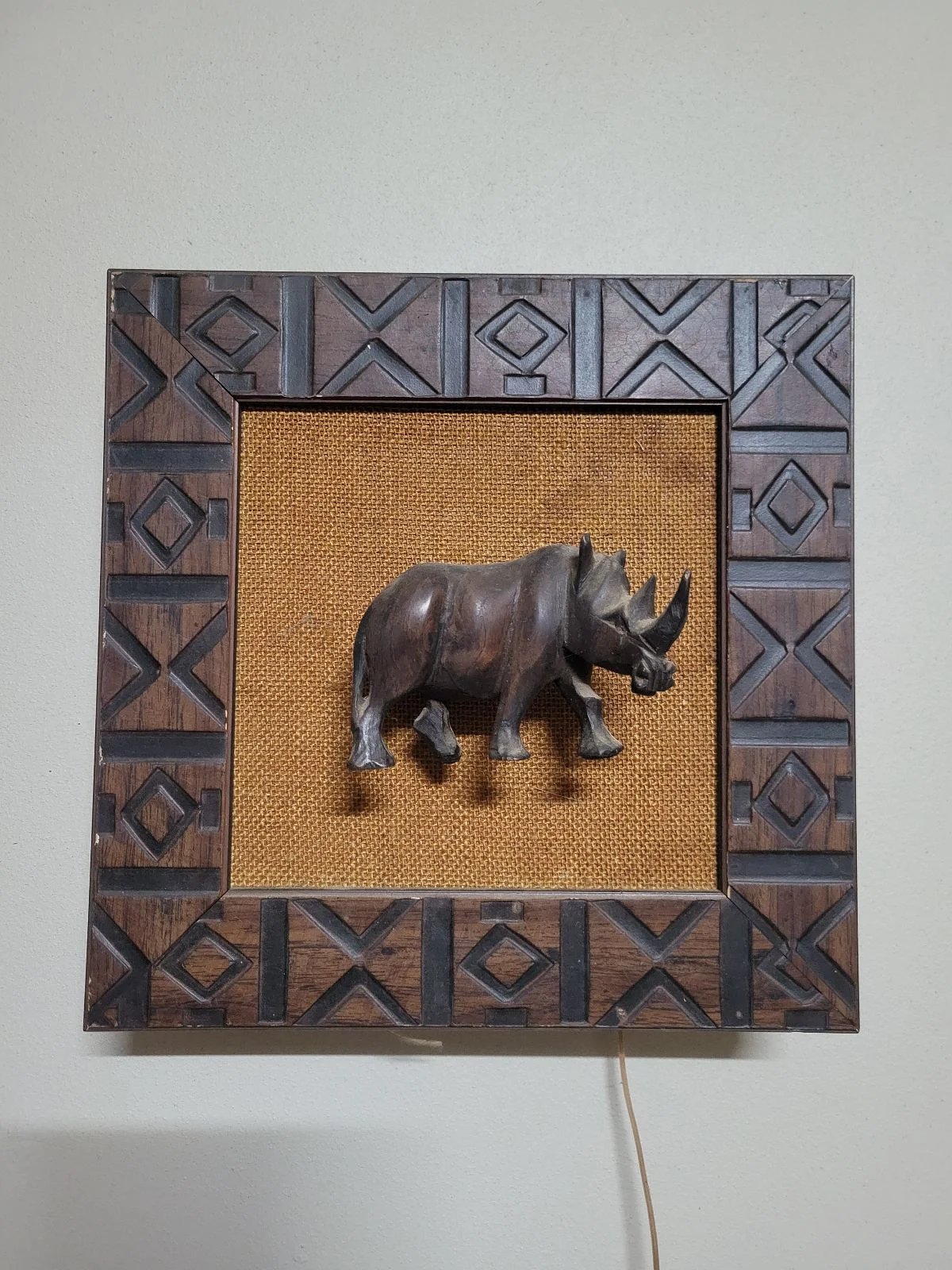Rhino Wood Wall Hanging