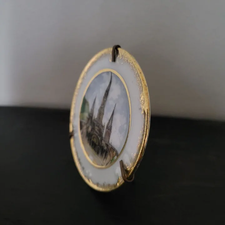 Vintage Limoges Lourdes Miniature Plate detail 2