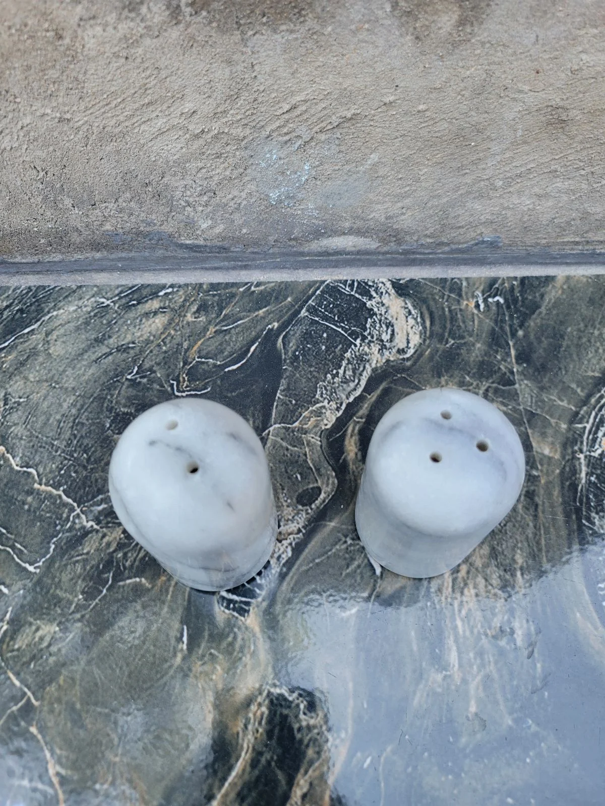 Marble Salt And Pepper Cellars / Shakers