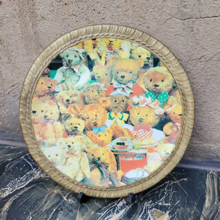 Decoupage Teddy Bear Plate