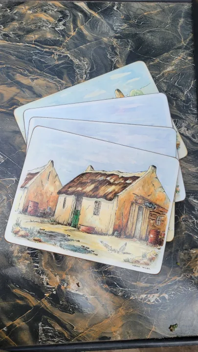 Norma Wiles Collectable Cork Placemats X 4