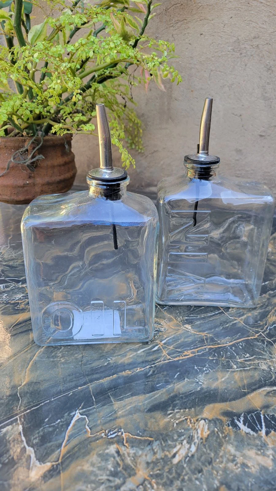 Glass Vinegar And Oil Pourers