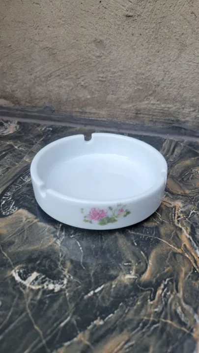 Ashtray With Pink Flowers