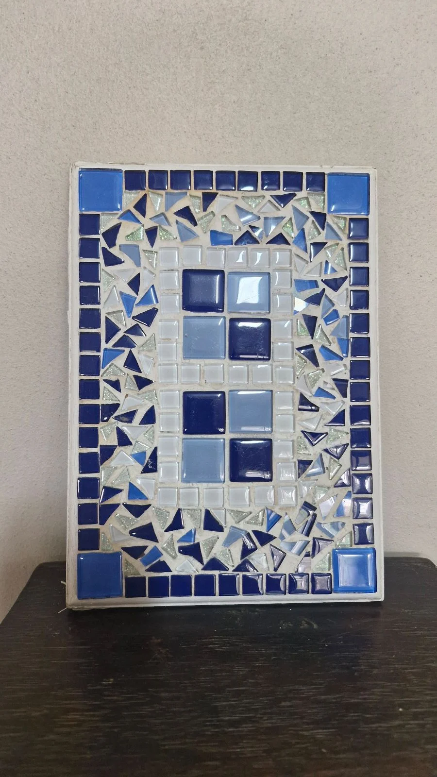 Shades Of Blue Mosaic Plaque