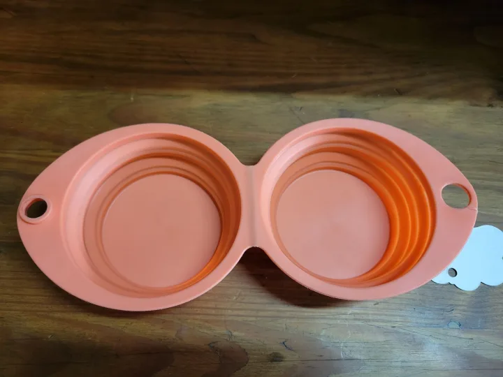 Collapsible Silicone Double Pet Bowl, Designed For Travel