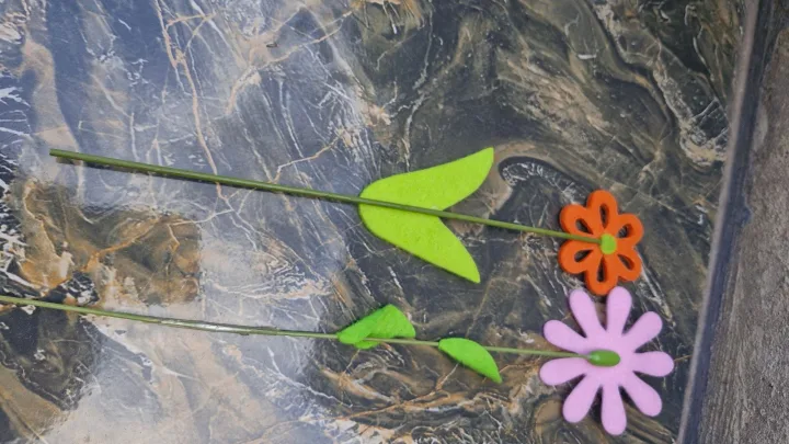 2 X Felt Flowers
