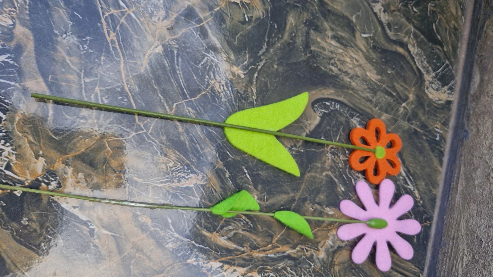 2 X Felt Flowers