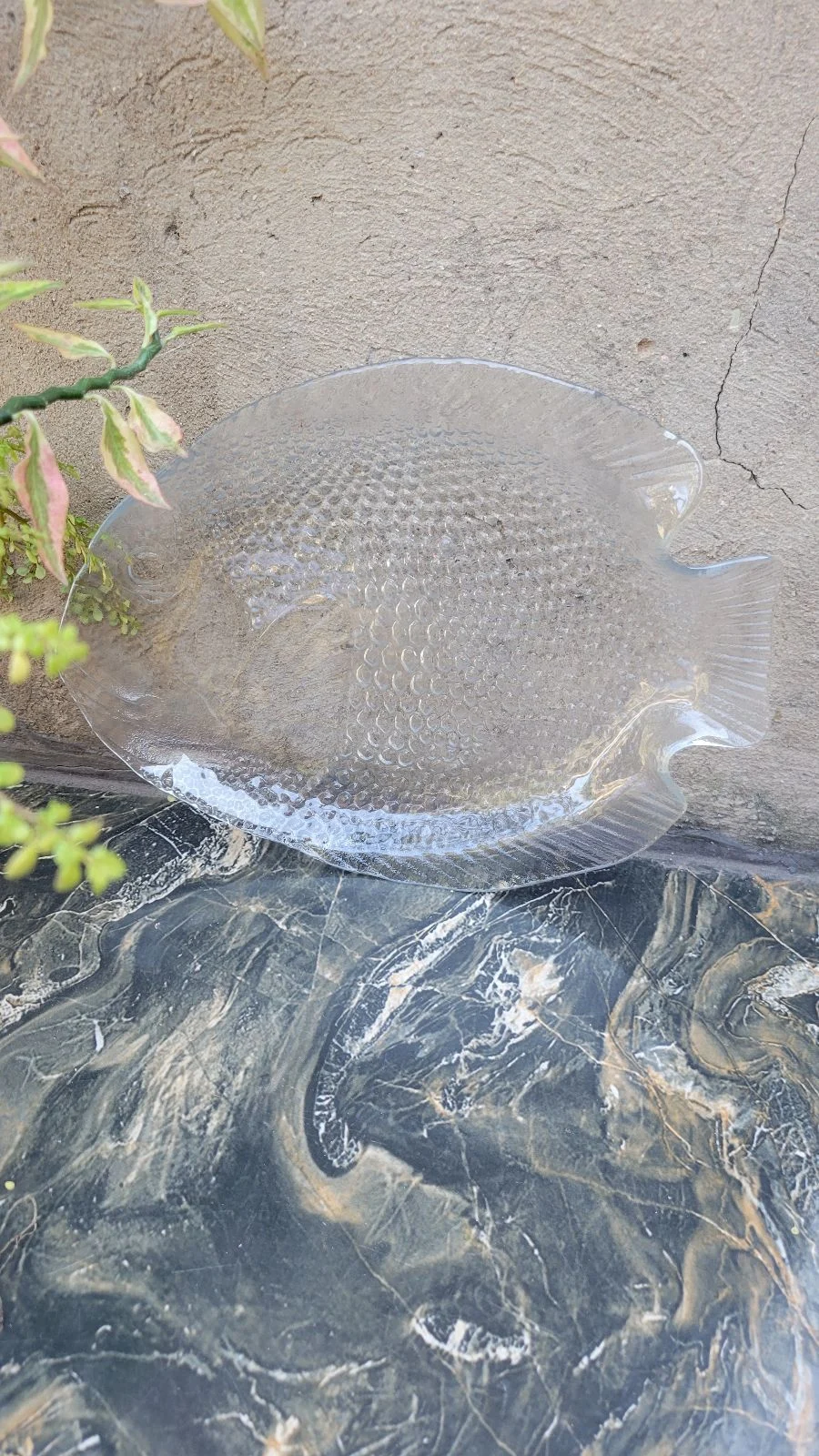 Vintage Glass Fish Platter