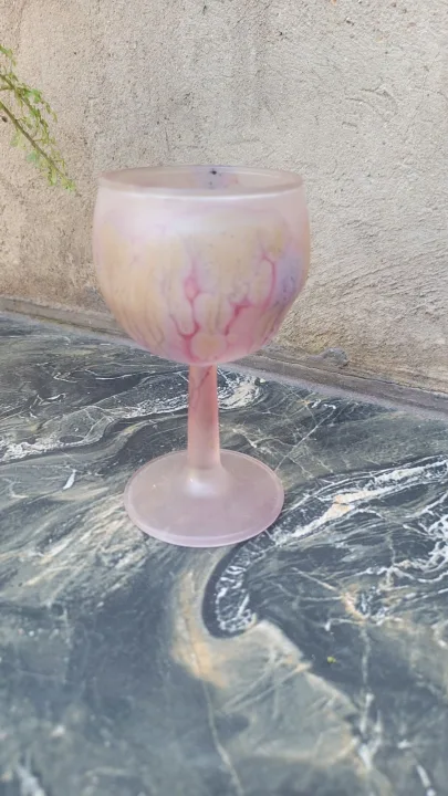 Vintage Robert Rueven Nouveau Art Glass Wine Goblets