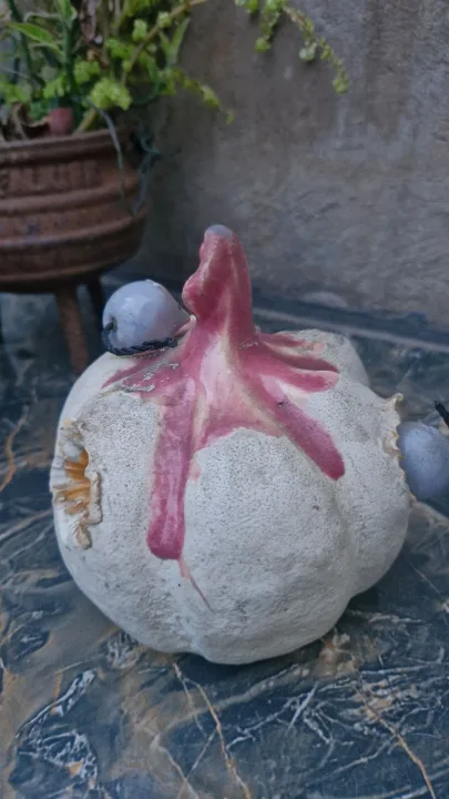 Pottery Pumpkin With Mice