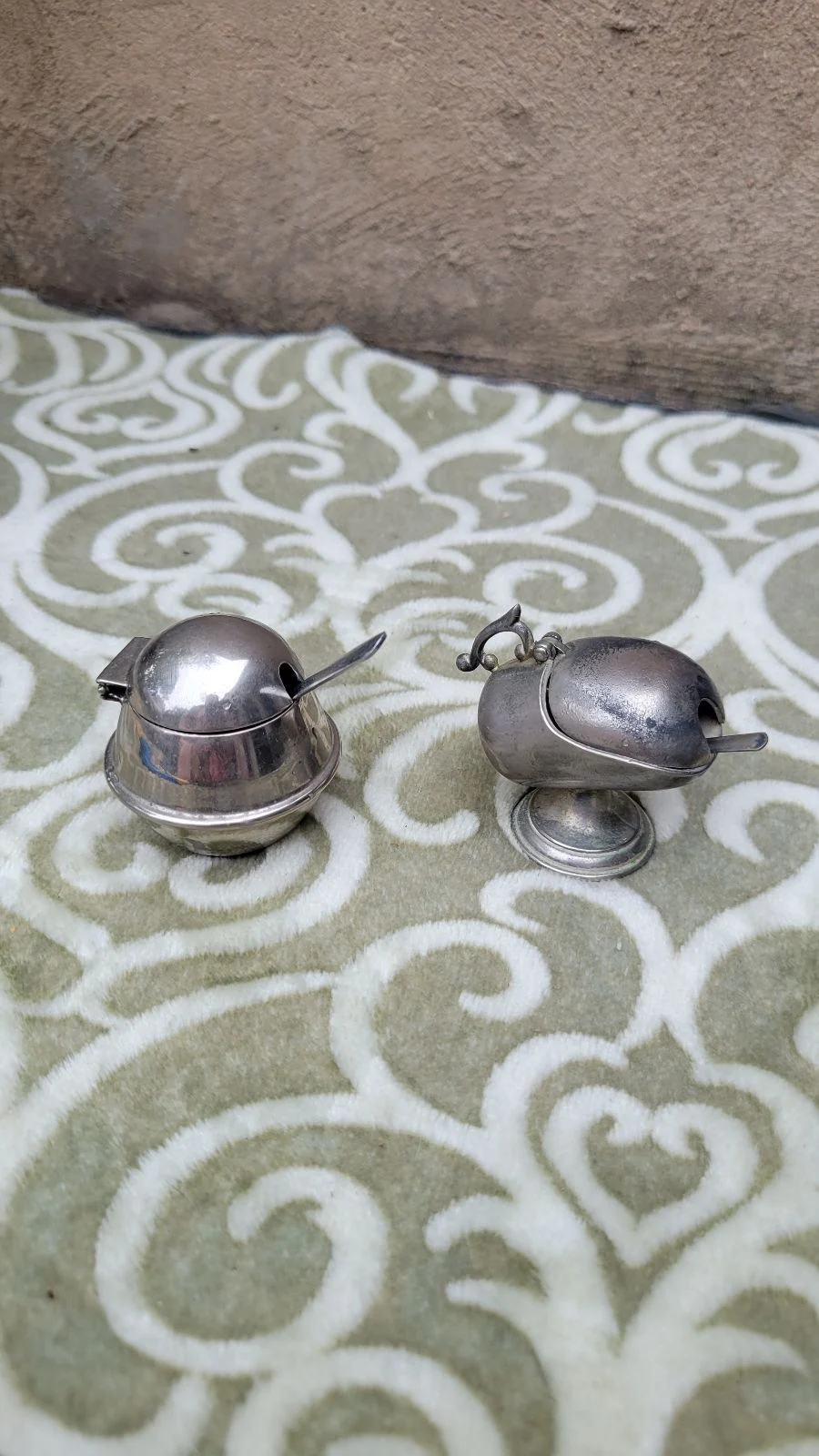 Vintage Miniature Salt Scuttles & Teaspoons