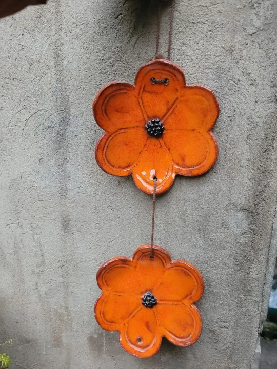 Orange Potter Flower Wall Hanging