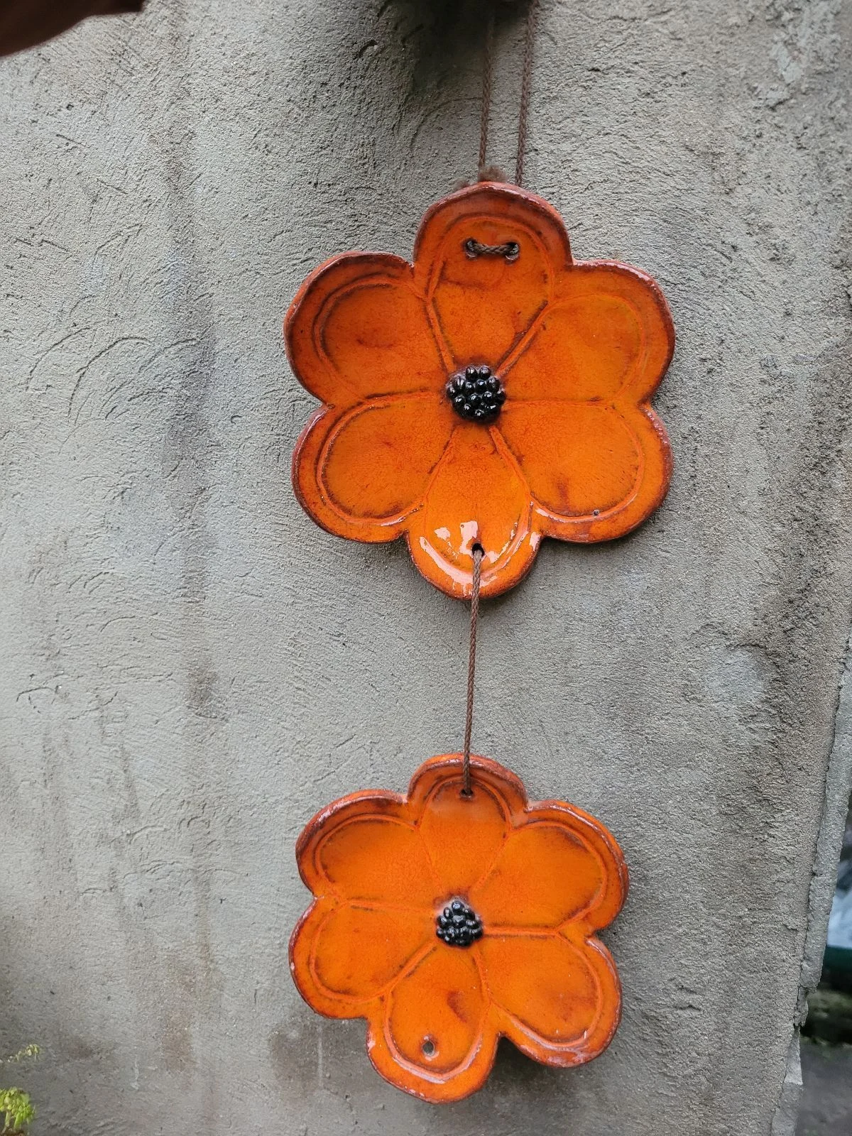 Orange Potter Flower Wall Hanging