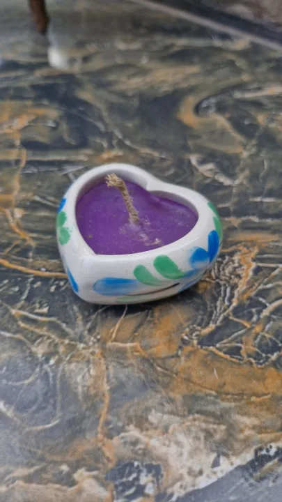 Small Ceramic Heart Candle