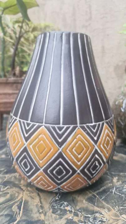 Brown And "Mustard" Colour Vase