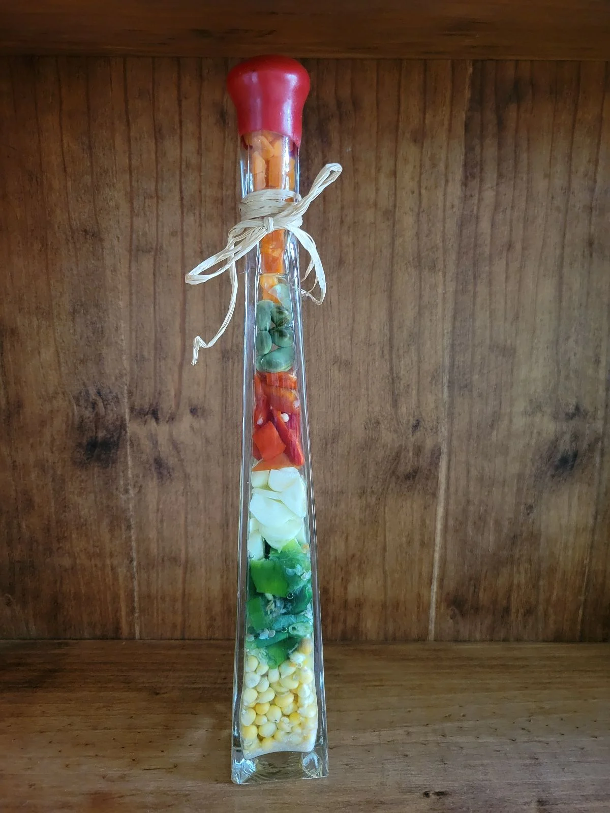 Decorative Bottle Filled With Preserved Vegetables