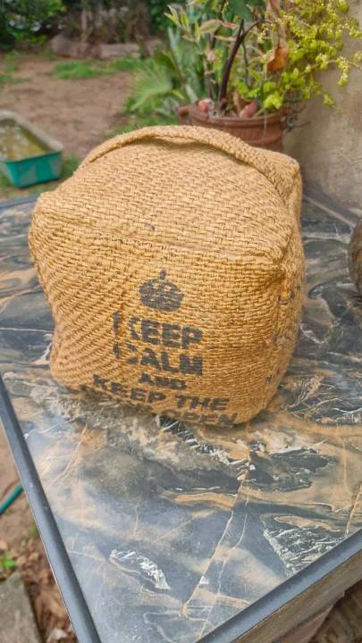 Square Hessian Door Stopper