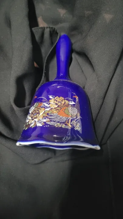 Vintage Cobalt Blue Porcelain Hand Bell